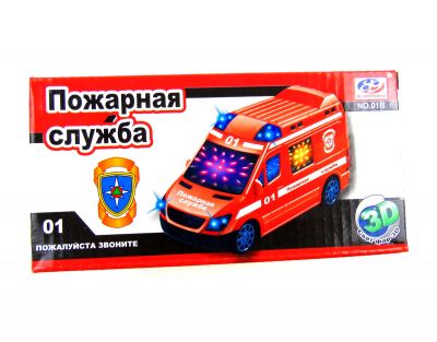 Машина пожарная служба,музыка,свет,вращение 7*17 см. ― cena-optom.ru - Всё по одной цене
