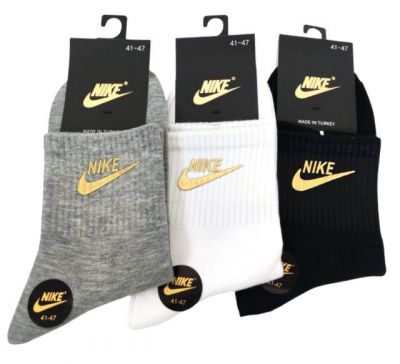 Носки мужские NIKE 95 % хлопок р.41-47 / 10 пар в упаковке/ 1 пара  ― cena-optom.ru - Всё по одной цене