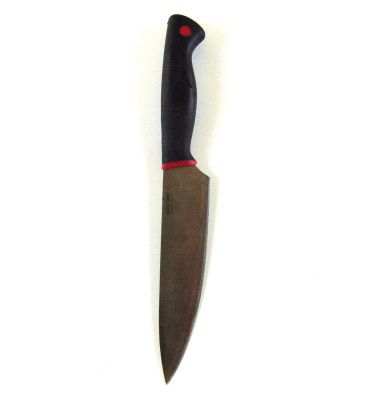 Нож металлический с резиновой ручкой 4*33 см.1 шт. ― cena-optom.ru - Всё по одной цене