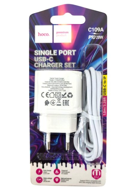 HOCO C109A IOS/TYPE-C WHITE