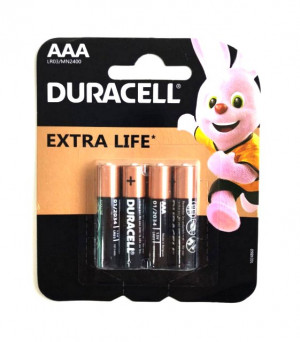 Батарейки Duracell EXTRA LIFE  ААА мизинчиковые 4  шт,