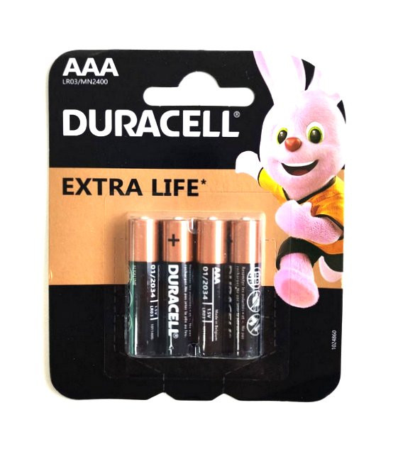 Батарейки Duracell PLUS ААА мизинчиковые 4  шт,