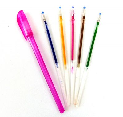 Ручка + 5 цветов перламутровых чернил 15 см. ― cena-optom.ru - Всё по одной цене