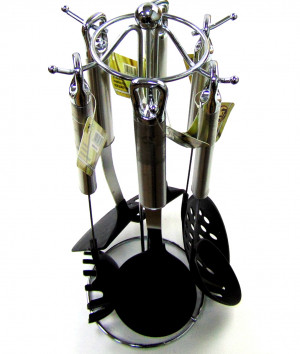 Набор кухонных принадлежностей Уцененный товар 6 предметов на подставке 36 см.