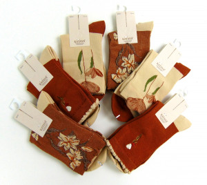 Носки женские расчесанный хлопок 80%хлопок/12 пар в упаковке/ 1 пара