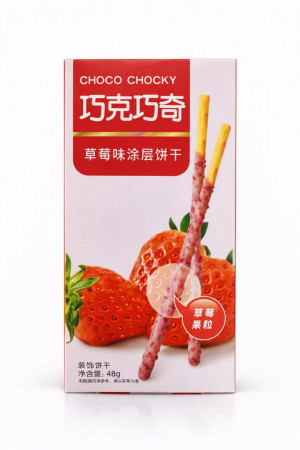 Палочки в глазури со вкусом клубники  QiaoKeQiaoQi 48г