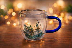 Кружка с двойным дном и сухоцветами 250 мл.1 шт.