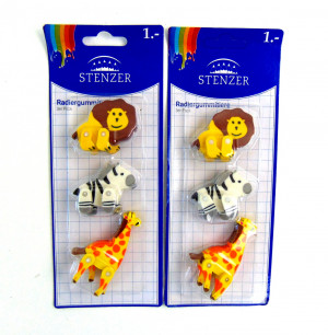 Набор ластиков 3 шт.8*20 см.