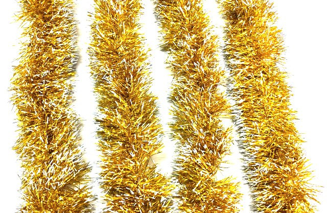 Мишура с белыми кончиками цвет Синий d-10 см.3 метра 1 шт.