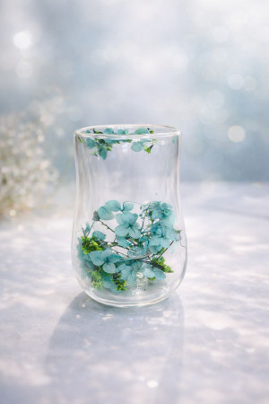 Стакан элегантный стеклянный с двойными стенками и изысканным декором 125 мл.1 шт.