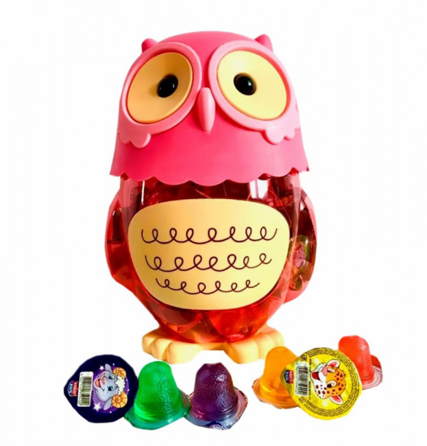 Десерт желейный "Канди клаб" ассорти (с изображением совы) 13гр,1 шт./ 100шт в банке/