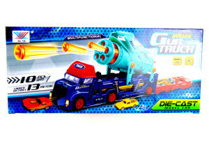 Машина грузовая с бластером +8 мини машин 9*14*31 см.