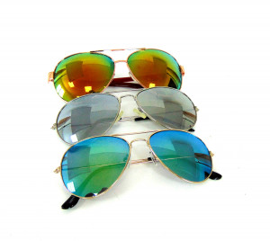 Очки солнцезащитные с металлической оправой и  дужками 1 шт.