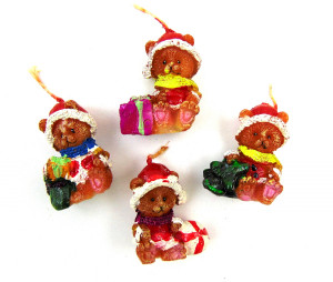 Свеча праздничная Мишка с подарками 5 см.1 шт.