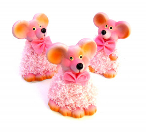 Фигурка керамическая Мышь розовая 10 см.1 шт.