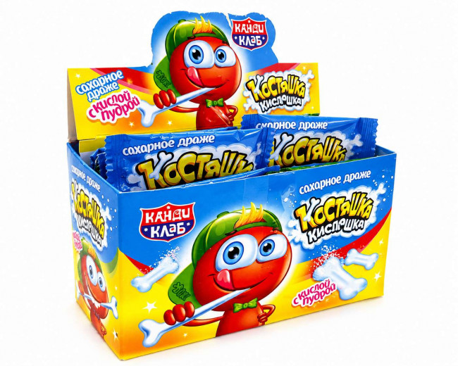 КК Сахарное драже "Костяшка кисляшка"ассорти 6гр*30шт