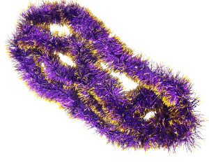 Мишура сиреневая  с золотистыми кончиками 2,5 см.d-8 см.1 шт.