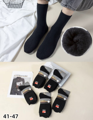 Носки мужские термо 80% хлопок  р.41-47 / 10 пар в упаковке/1 пара