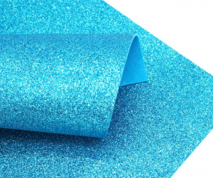 Фоамиран глиттерный Бирюзовый 20*30 см.2 мм.1 шт.