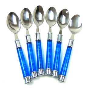 Набор столовых ложек Голубой 6 шт.20 см.