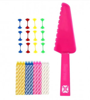 Свечи и лопатка для торта 17*28 см.