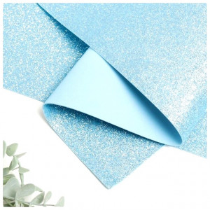 Фоамиран глиттерный Голубой 20*30 см.2 мм.1 шт.