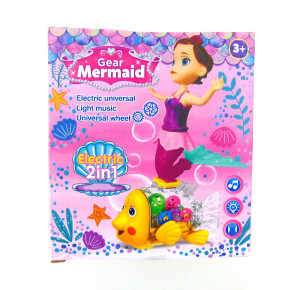 Рыба с русалкой,музыка,свет,вращение 15*17 см.