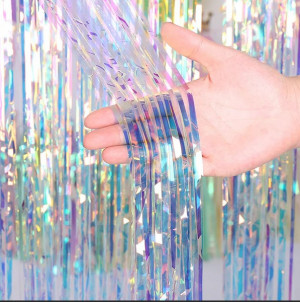 Дождик новогодний голубой  1 метр 1 шт.