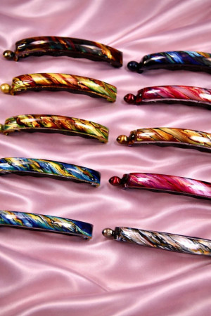 Заколка краб пластик 12 см.1 шт.