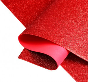 Фоамиран глиттерный Красный 20*30 см.2 мм.1 шт.