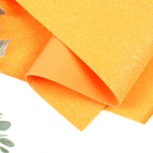 Фоамиран глиттерный Оранжевый  20*30 см.2 мм.1 шт.