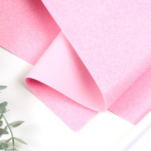 Фоамиран глиттерный Пудровый  20*30 см.2 мм.1 шт.