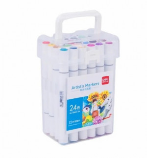 Маркеры двухсторонние 24 цветов в кейсе /40 шт.коробка/