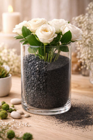 Крошка стеклянная для декора Черная 350 гр.