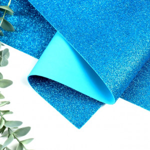 Фоамиран глиттерный Синий 20*30 см.2 мм.1 шт.