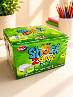 Жевательная резинка Шок «SHOCK 2  SHOCK» яблоко  4гр,1 шт./100шт, в коробке,