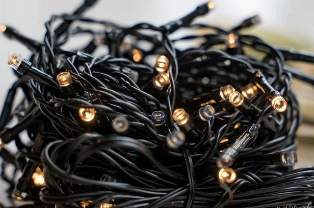 Гирлянда нить Роса Радуга на батарейках 5 метров