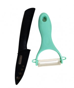 Нож с чехлом  и овощечистка керамическая набор из 2 х предметов