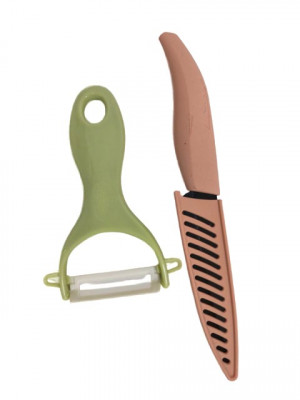Нож с чехлом  и овощечистка керамическая набор из 2 х предметов