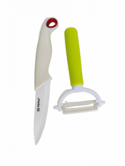 Нож с чехлом  и овощечистка керамическая набор из 2 х предметов