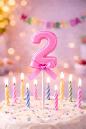 Топпер цифра << 2 >> 21 см.1 шт.