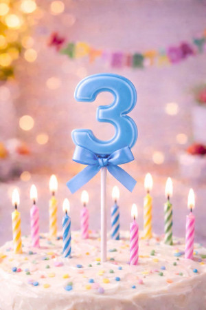 Топпер цифра << 3 >> 21 см.1 шт.