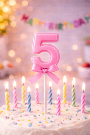 Топпер цифра << 5 >> 21 см.1 шт.