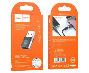 Адаптер Hoco UA17 USB2.0 - Type-C (black)