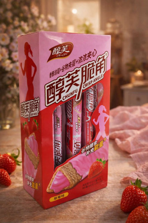 Вафельная палочка Клубника 22 гр.1 шт./20 шт.в коробке/