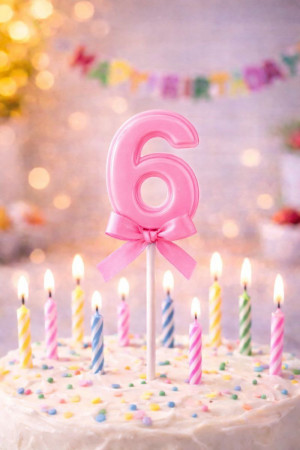 Топпер цифра << 6 >> 21 см.1 шт.