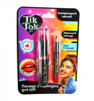 Помада и карандаш для губ ТИК ТОК  блогеры рекомендуют 4,2 гр.+ 0,98 г.
