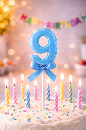 Топпер цифра << 9 >>  21 см.1 шт.