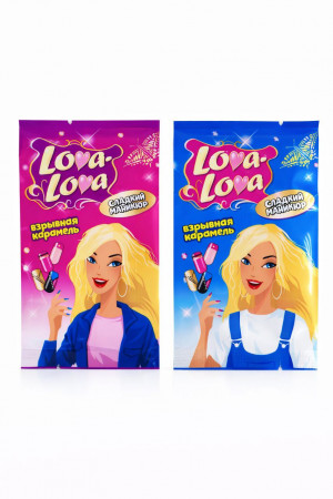 Карамель шипучая ЛОВА-ЛОВА СЛАДКИЙ МАНИКЮР+наклейки на ногти 1г,1 шт. /48шт в коробке/
