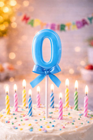 Топпер цифра Ноль 21 см.1 шт.